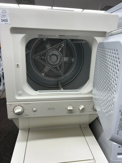 GE laundry center  washer and dryer set electric stackable 27”