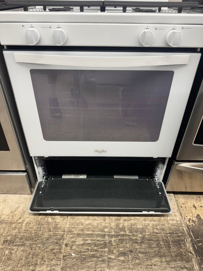 Whirpool gas range 4 burner white color