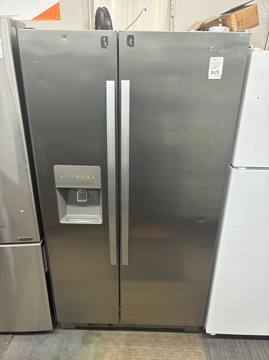 Whirlpool side by side refrigerator stainless steel 36” water dispenser ice maker