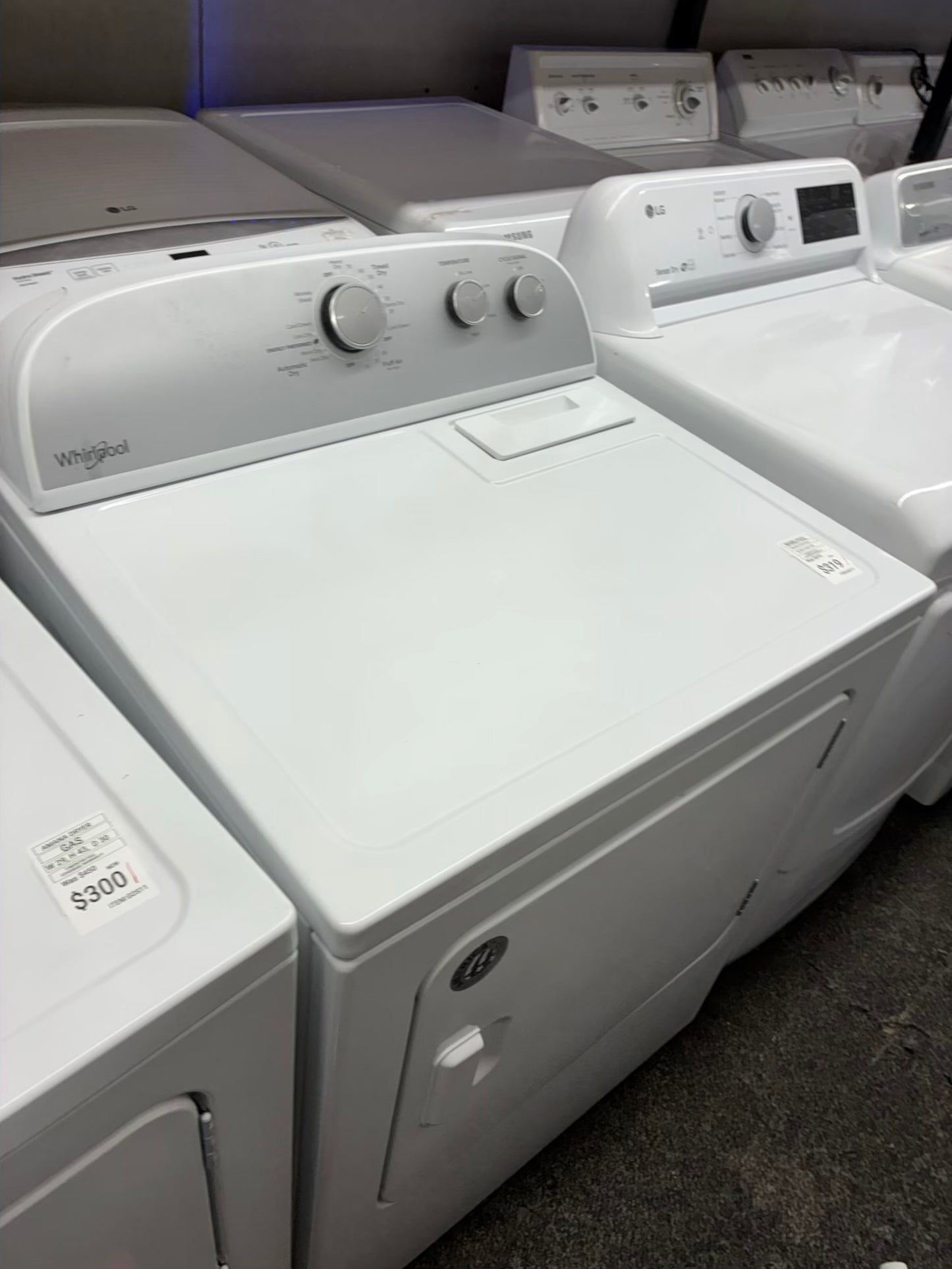 Whirlpool electric dryer 29” large capacity white
