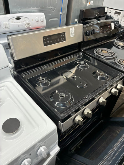 GE range 5 burner stainless steel 30”
