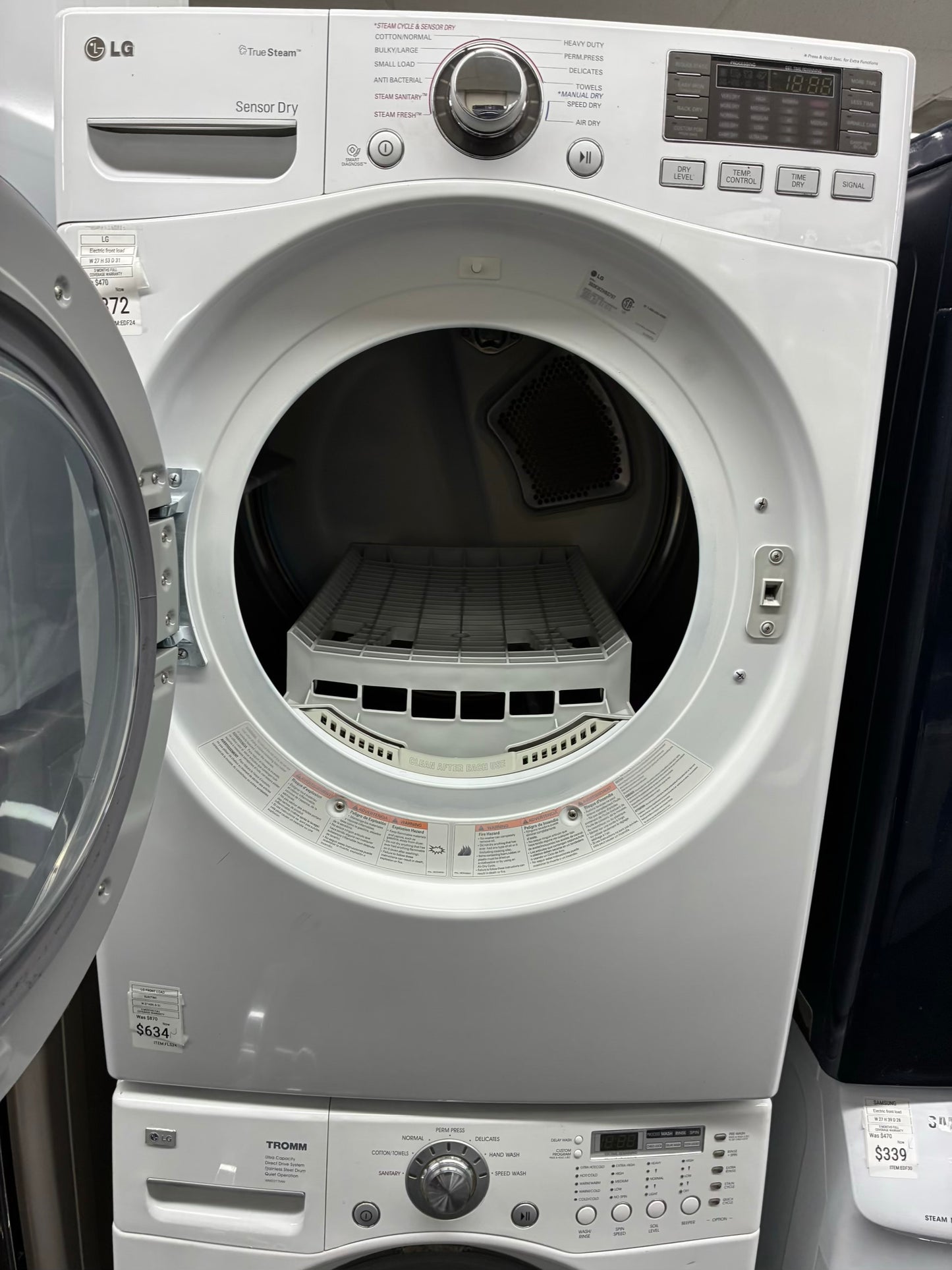 LG WASHER N DRYER FRONT LOAD ELECTRIC 27”