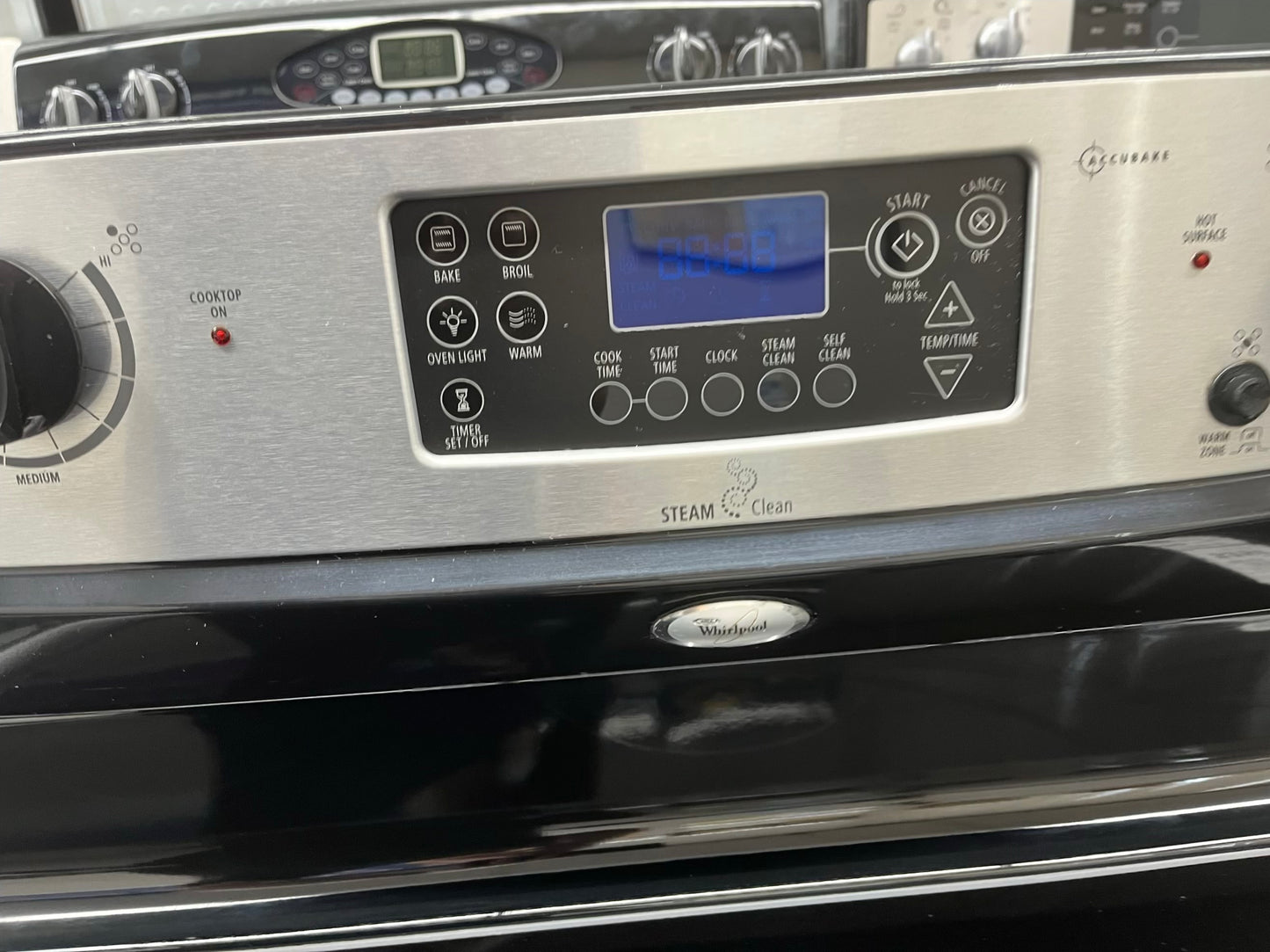 ^ Item : #ER66G Whirlpool electric range 5 burner stainless steel *more pictures soon