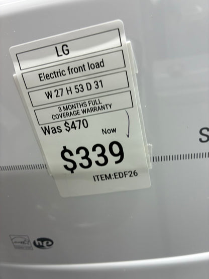 LG Electric Dryer 27” white front load