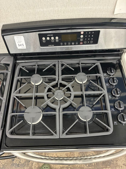 Kenmore Elite gas range stainless steel color 5 burner 30” double oven