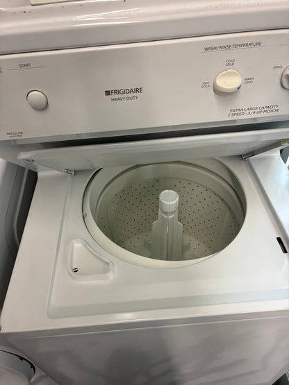 Frigidaire laundry center  washer and dryer set gas stackable 27”