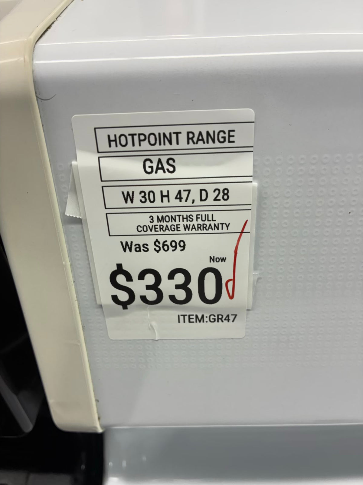 Hotpoint Gas Range beige color  4 Burners 30”