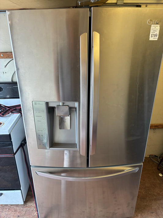 LG French door refrigerator stainless steel 36” ice maker water dispenser