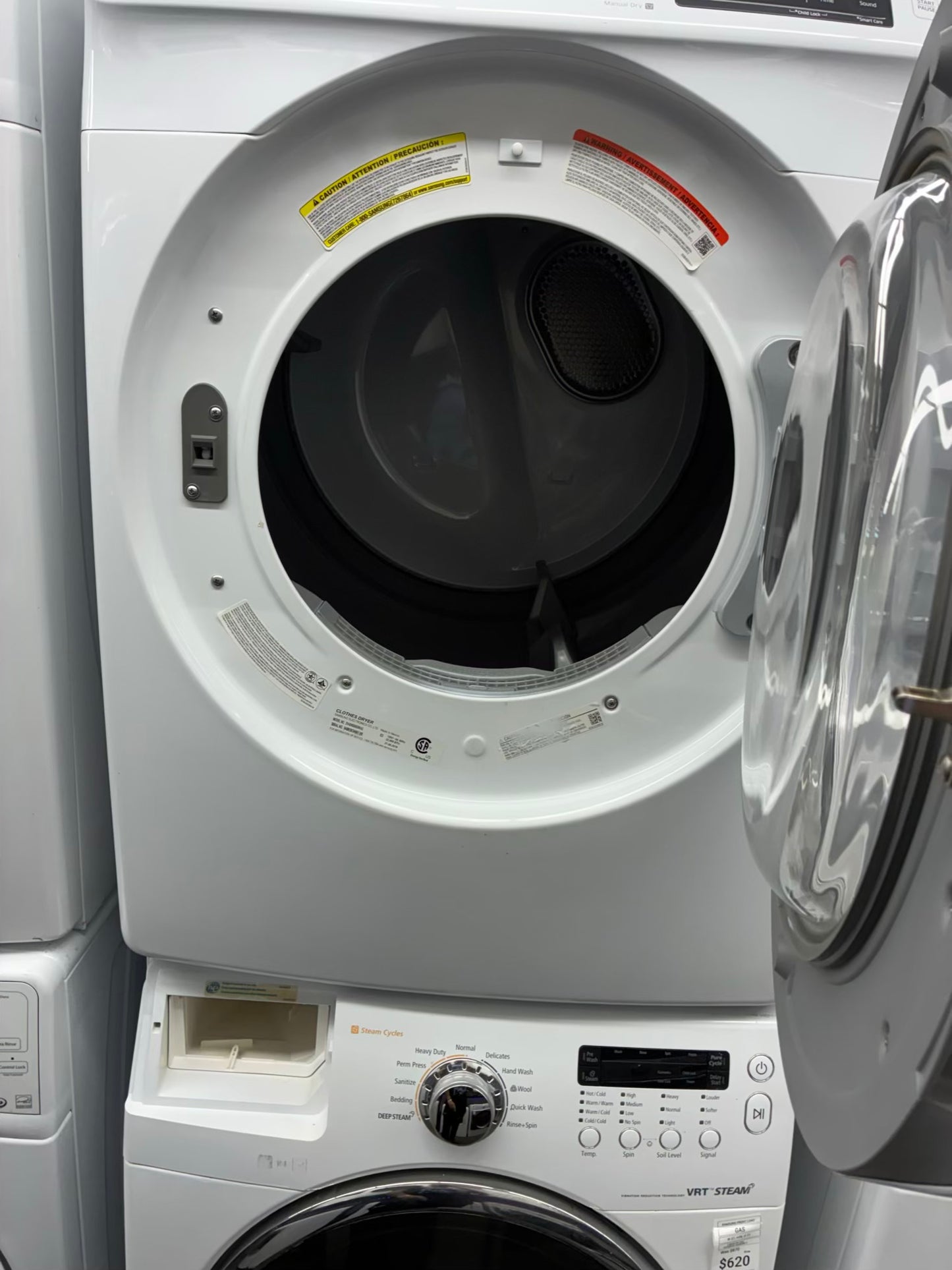Samsung gas set front load washer and dryer 27” white