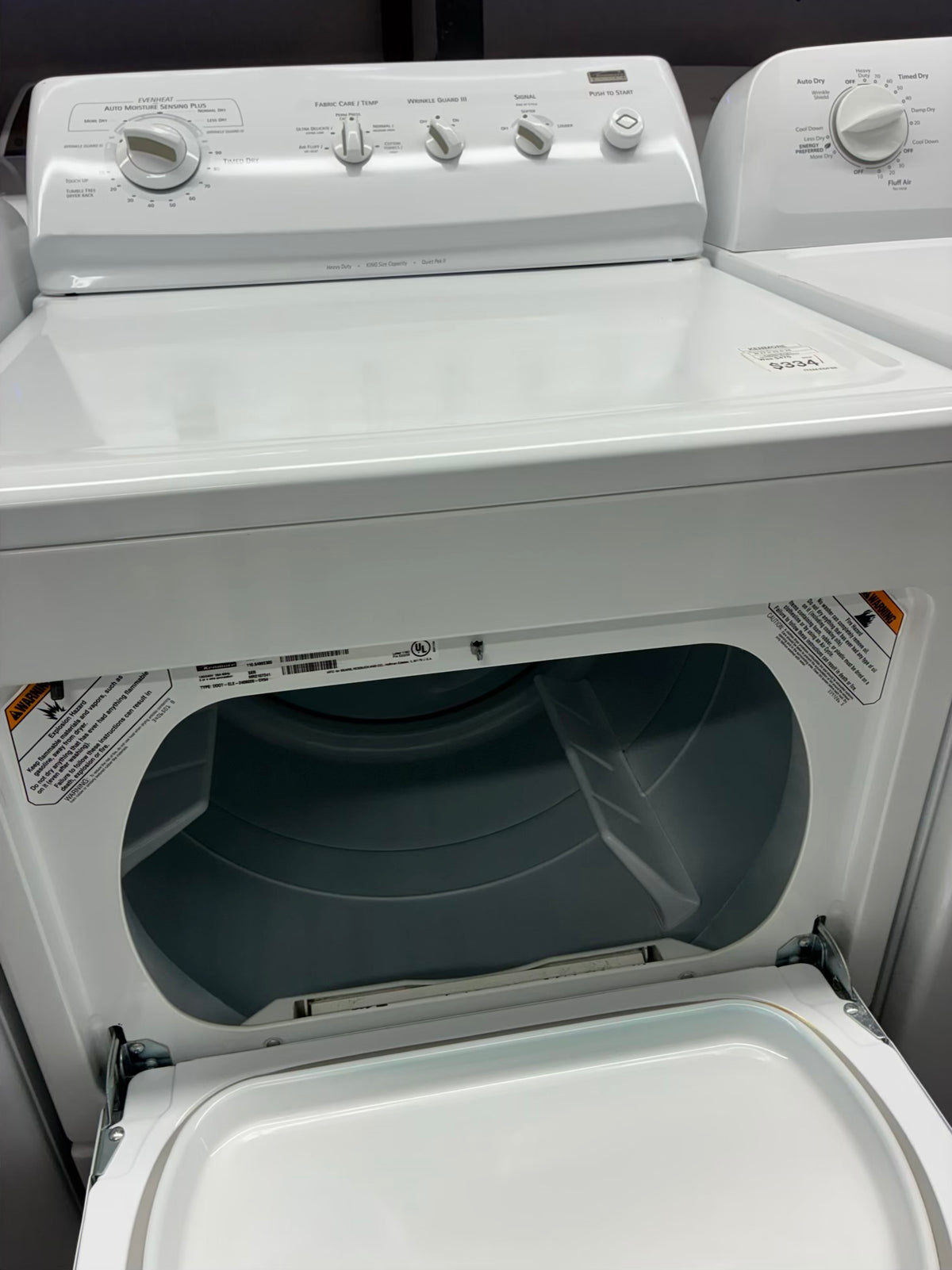 Kenmore electric dryer 27” large capacity white