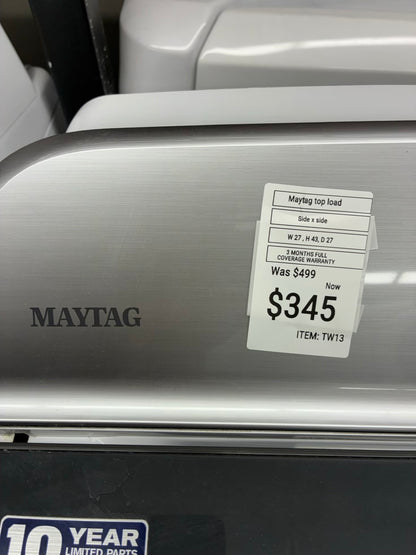 Maytag top load washer  large capacity side x side 27”