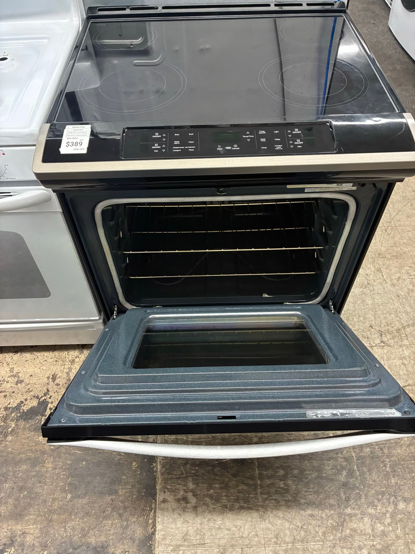 Whirlpool electric stainless steel range 4 burner 30 inch