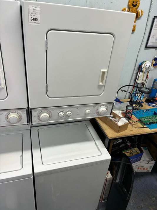 whirlpool laundry center  washer and dryer set gas stackable 24”
