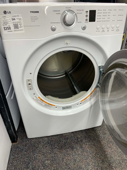 ITEM #GD83F  LG GAS dryer largue capacity Stainless steel drum color white 27”