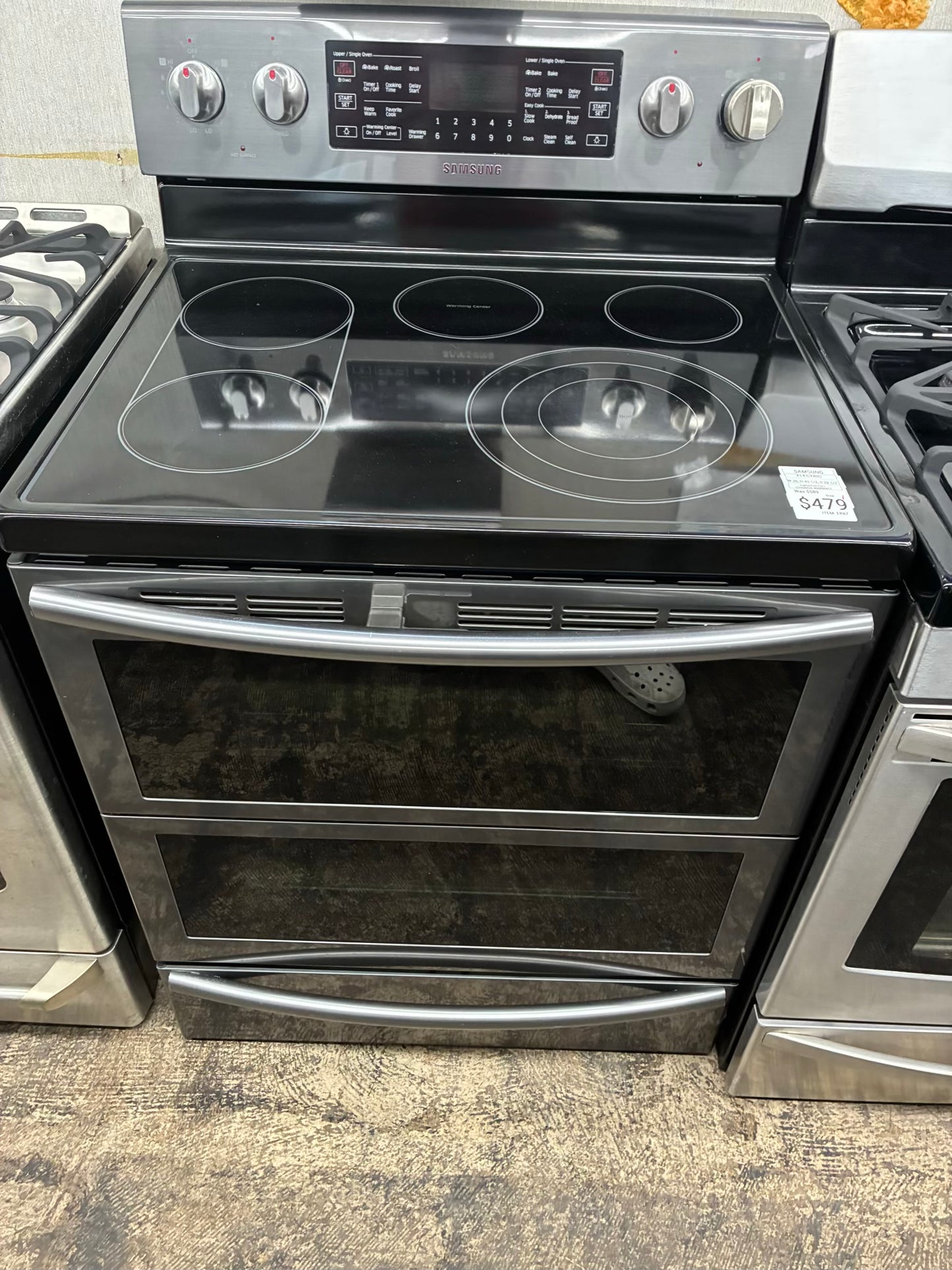Samsung electric range stainless steel 30”  slate double oven