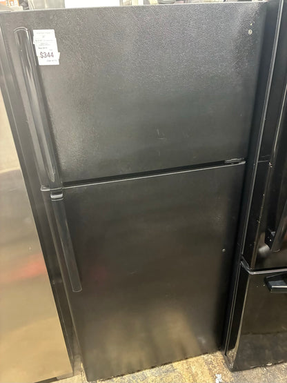GE top freezer refrigerator  30” black