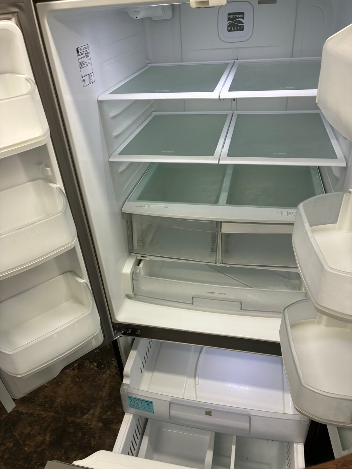 Kenmore French door refrigerator stale stainless steel 30” ice maker water dispenser