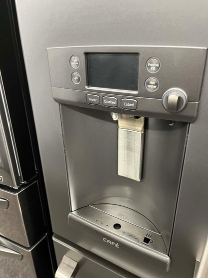 - Item: #RF84A  GE Cafe french door  refrigerator slate stainless steel w/water ice dispenser 36 in