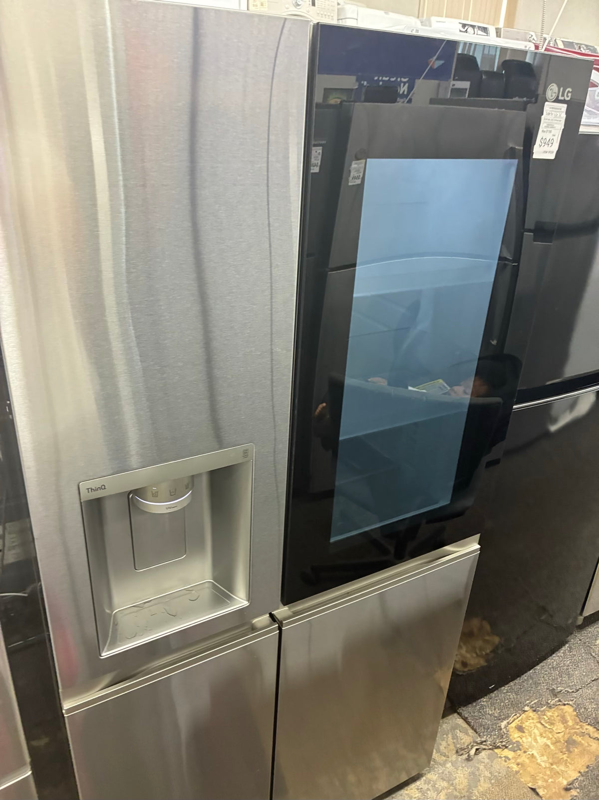 LG side by side refrigerator stainless steel 36” ice maker water dispenser ice maker