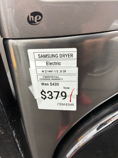 Samsung Electric Dryer 27” front load