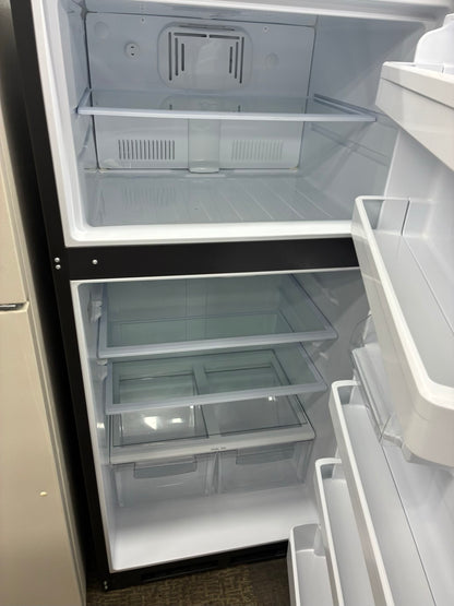 GE top freezer refrigerator stainless 30”