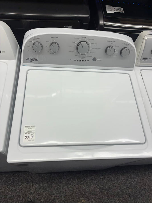 Whirlpool top load washer  large capacity side x side 27”