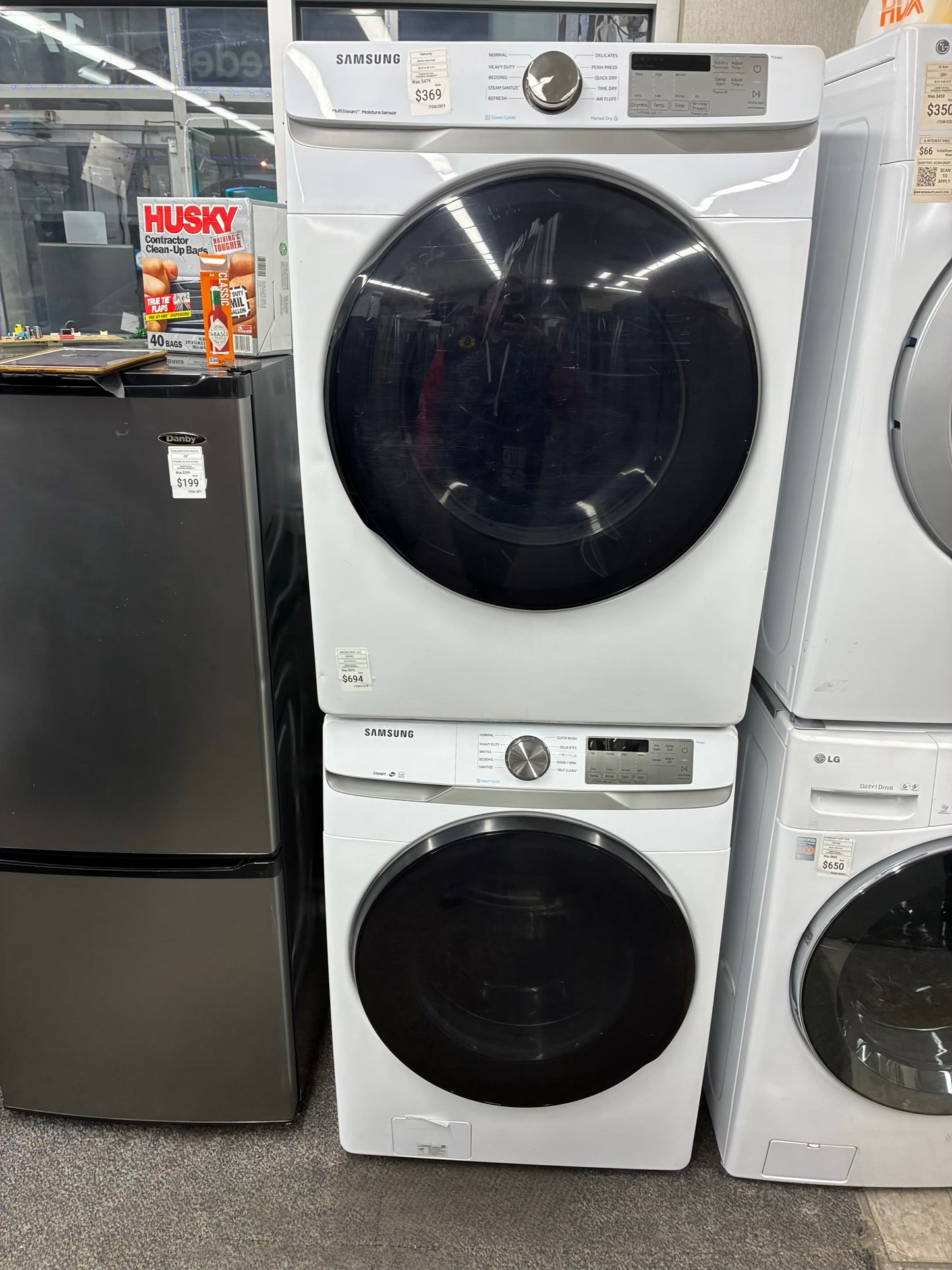 SAMSUNG WASHER N DRYER FRONT LOAD ELECTRIC 27” WHITE