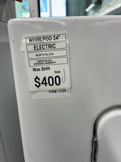 Whirlpool laundry center  washer and dryer set electric stackable 24”