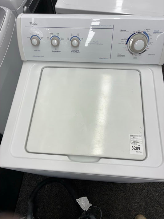 Whirlpool top load washer  large capacity side x side 27”