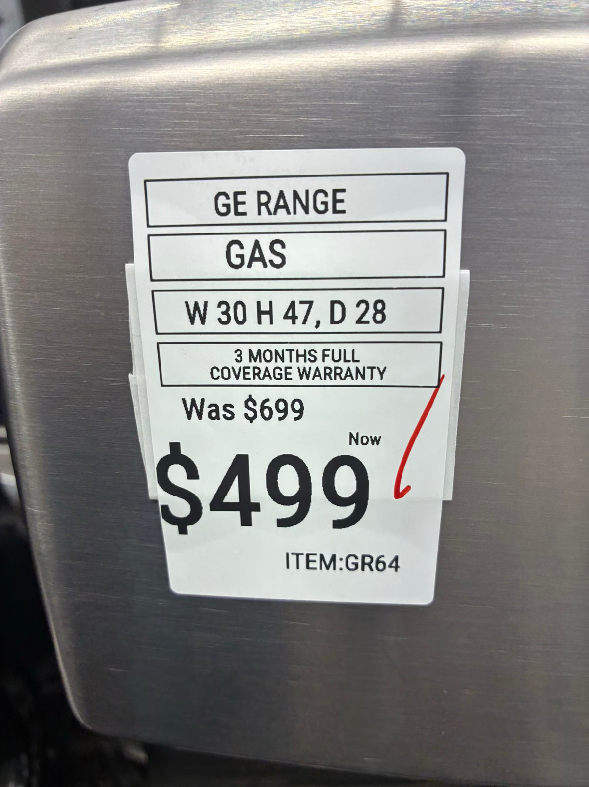 GE Gas Range Black 5 Burners 30”