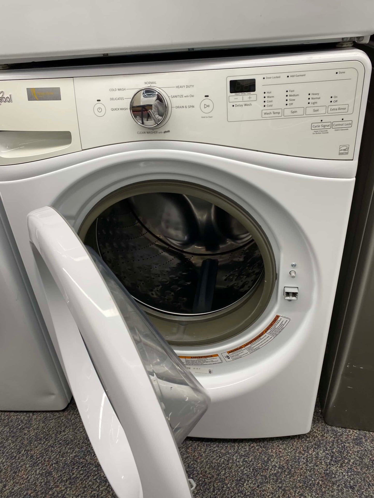 - Item: #GD29N Whirlpool front load washer and dryer set GAS stackable 27”