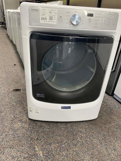 ITEM #ED75D  Maytag front load electric dryer 220v  stackable large capacity stainless steel drum 27 in D