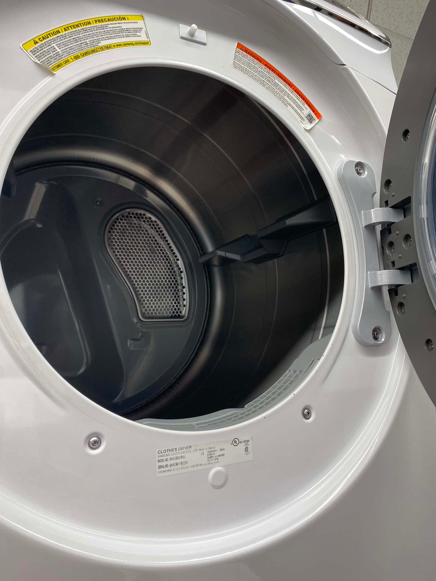 ITEM #ED47H Samsung front load electric dryer 220v  stackable large capacity stainless steel drum 27 in D