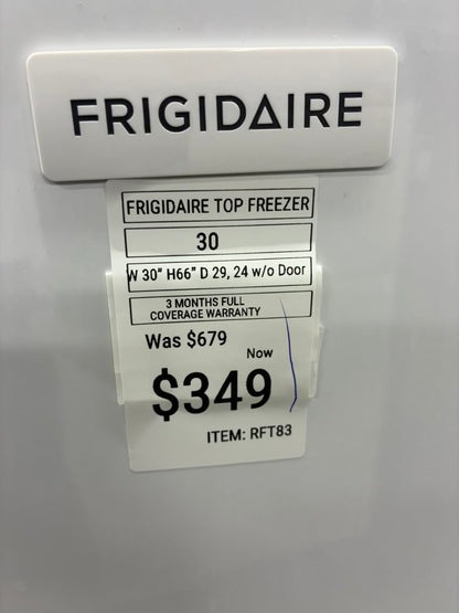 Frigidaire top freezer refrigerator  30”