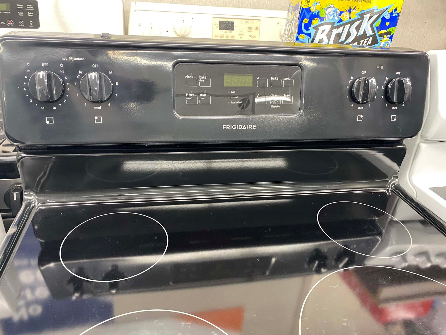 Item: #GR74C  Frigidaire electric range 4 burner  black 30 in