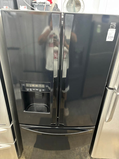 Kenmore French door refrigerator black 33” ice maker water dispenser