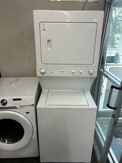 Frigidaire laundry center  washer and dryer set gas stackable 27”