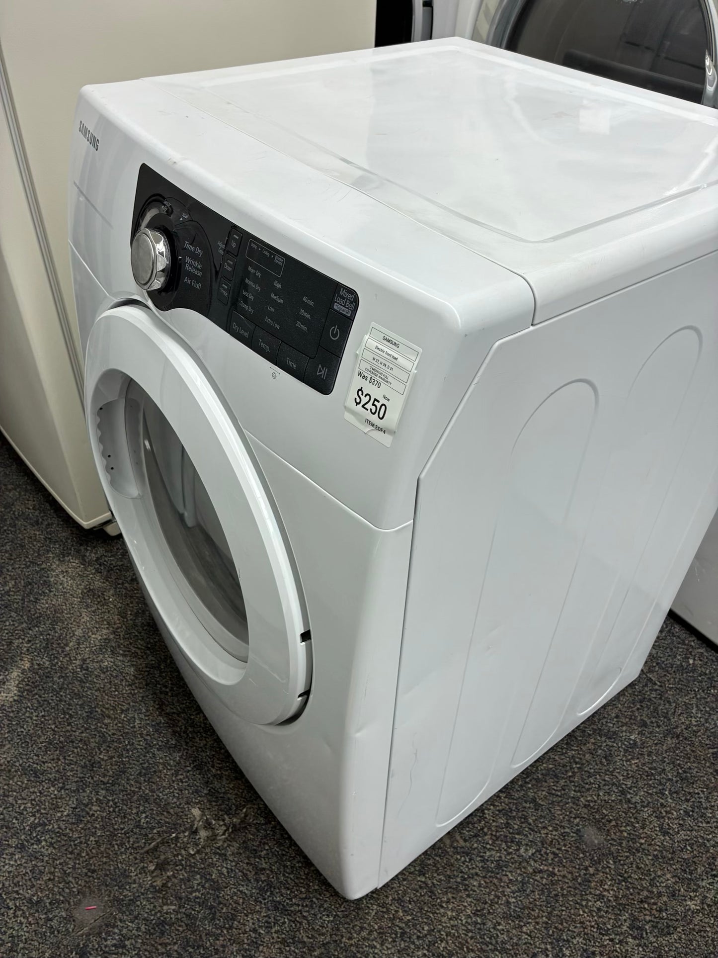 SAMSUNG front load  electric dryer 220v large capacity stackable 27”