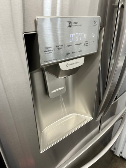 - ITEM: #RF73k LG french door refrigerator stainless steel 36” with water dispenser and ice maker inside