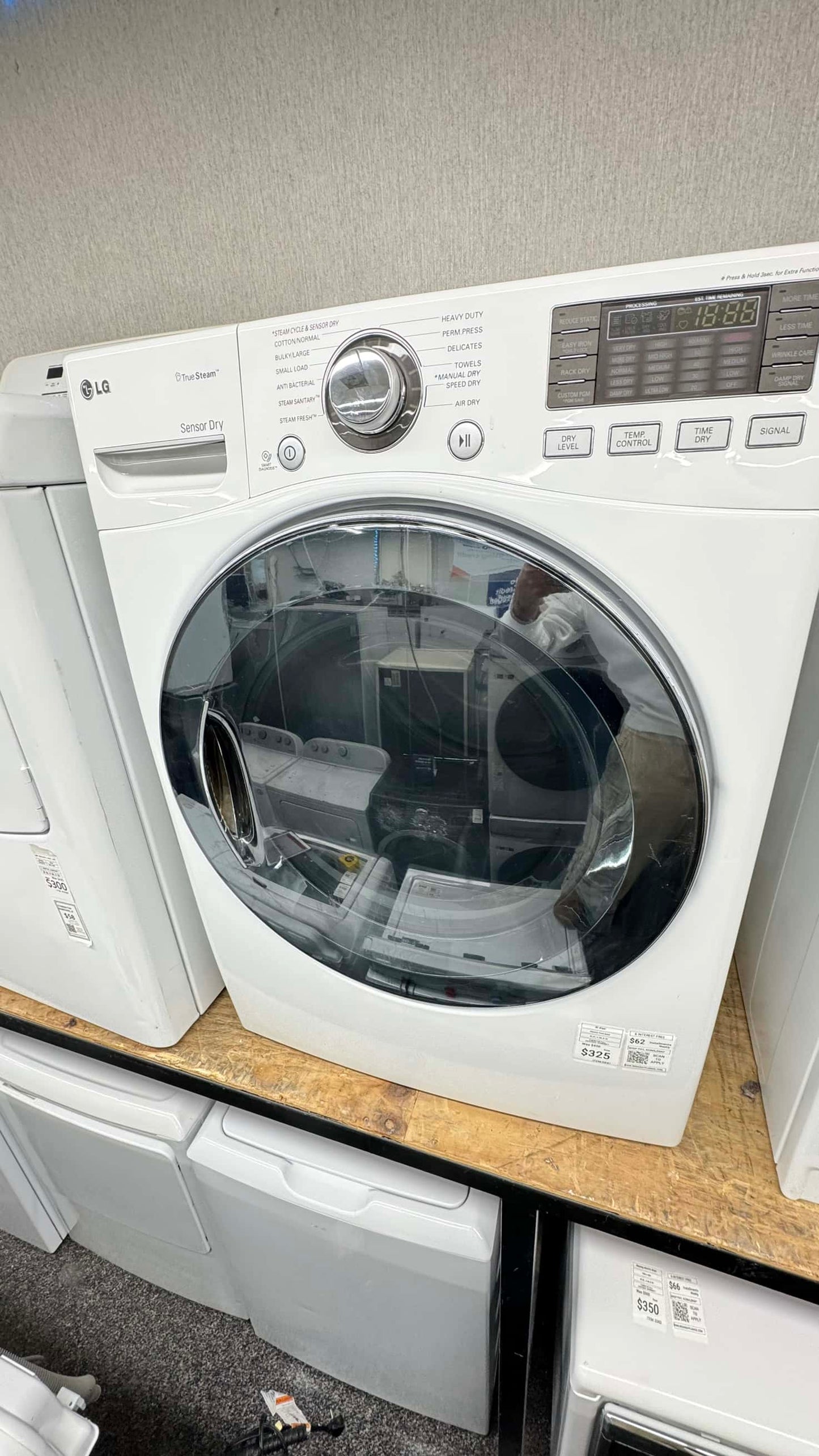 LG electric dryer true steam sensor dry high efficiency stainless steel drum