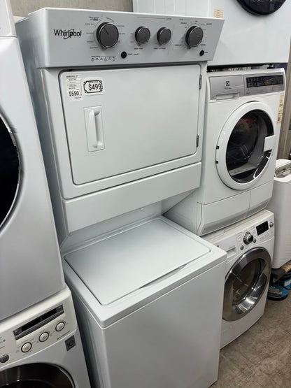 Whirlpool laundry center  washer and dryer set gas stackable 27”
