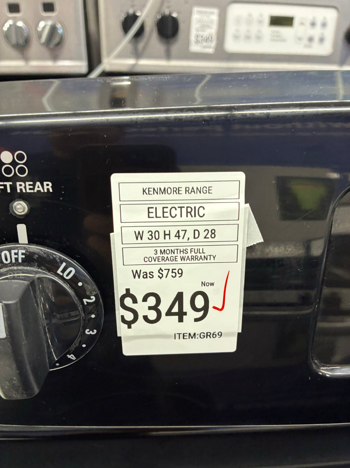 Kenmore electric range stainless steel 30” 4 burners