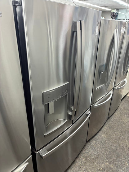 GE French door refrigerator stainless steel 36” ice maker water dispenser