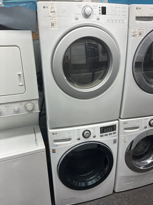 ^ Item: #ED19K LG high efficiency and electric dryer stainless steel drum front load ,stackable or side by side 27”
