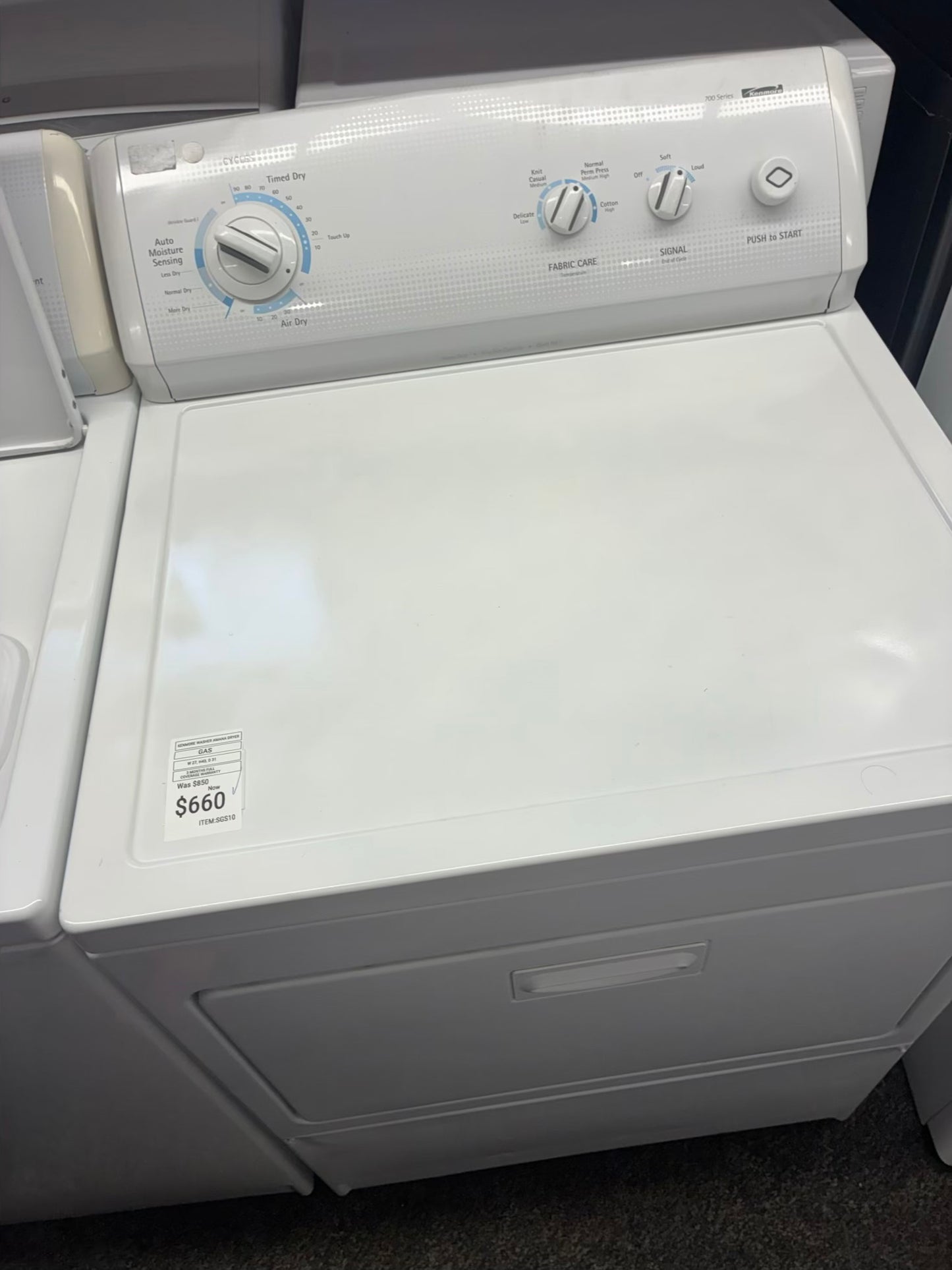 KENMORE WASHER N DRYER TOP LOAD ELECTRIC 27”