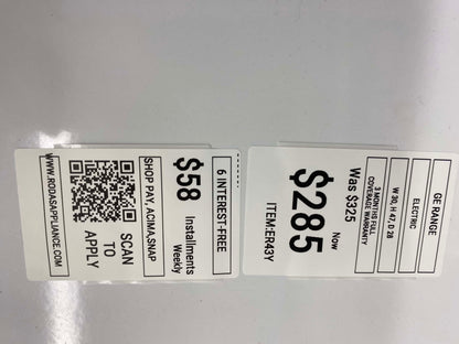Item: #ER43Y GE electric 220v range 4 burner  coil black & white 30 in