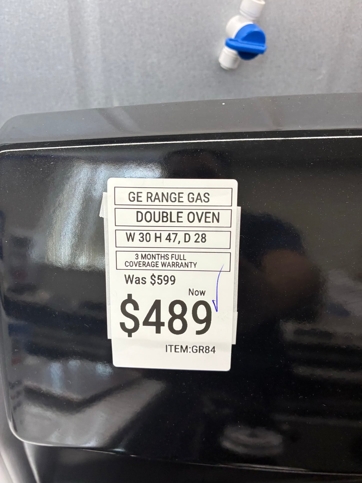 GE Double Oven Gas Range black 5 Burners 30”