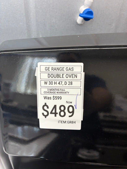GE Double Oven Gas Range black 5 Burners 30”