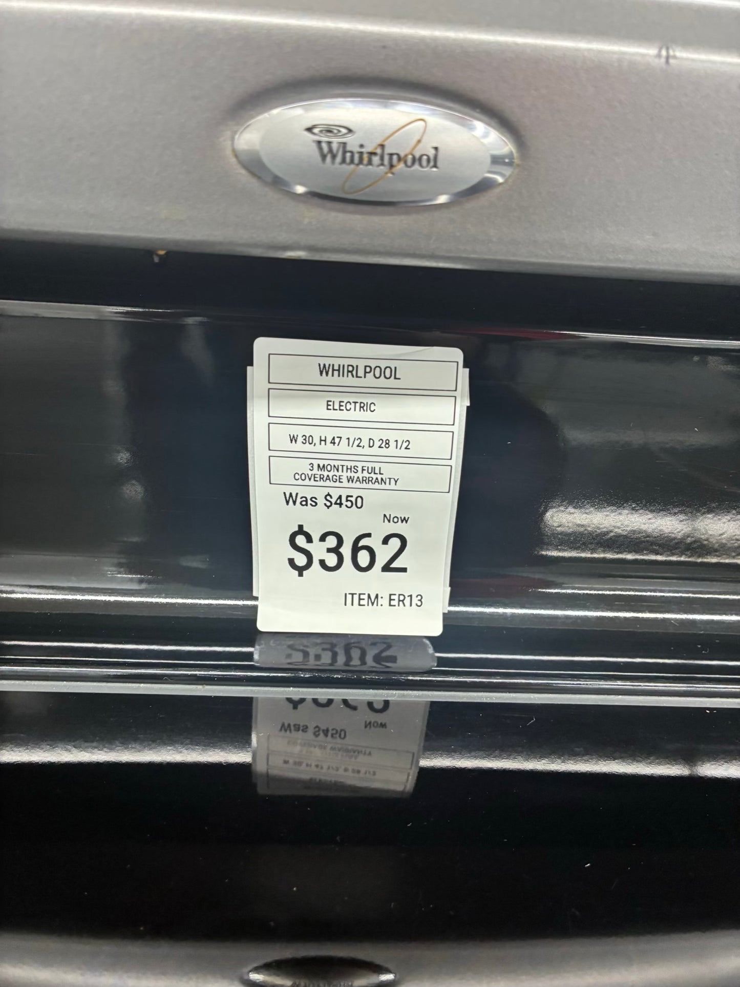 Whirlpool electric white  range 4 burner 30 inch