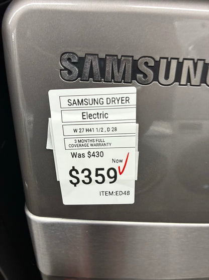 Samsung Electric Dryer 27” front load